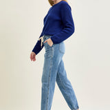 Elena High-Rise Denim Joggers: Comfy Meets Cool