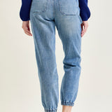 Elena High-Rise Denim Joggers: Comfy Meets Cool