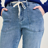 Elena High-Rise Denim Joggers: Comfy Meets Cool