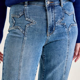 Eliza High Rise Wide Legs with Starry Flair