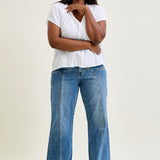 Eliza High Rise Wide Legs with Starry Flair - PLUS