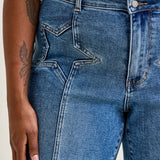 Eliza High Rise Wide Legs with Starry Flair - PLUS