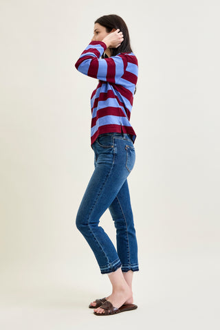 Amy Vintage Wash Kick Flare With Released Hem