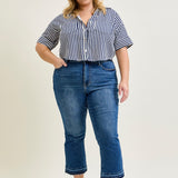 Aurora High Rise Vintage Wash Kick Flare With Released Hem - PLUS