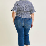 Aurora High Rise Vintage Wash Kick Flare With Released Hem - PLUS