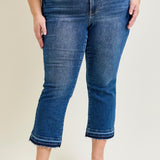 Aurora High Rise Vintage Wash Kick Flare With Released Hem - PLUS