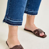 Aurora High Rise Vintage Wash Kick Flare With Released Hem - PLUS