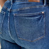 Aurora High Rise Vintage Wash Kick Flare With Released Hem - PLUS