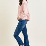 Scarlett High Rise Dark Wash Kick Flare