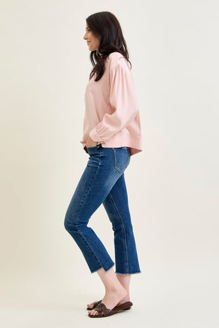 Scarlett High Rise Dark Wash Kick Flare