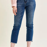 Scarlett High Rise Dark Wash Kick Flare