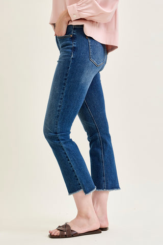 Scarlett High Rise Dark Wash Kick Flare