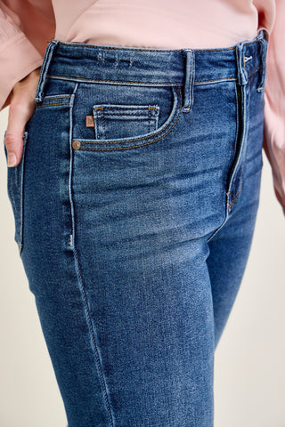 Scarlett High Rise Dark Wash Kick Flare