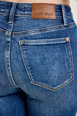 Scarlett High Rise Dark Wash Kick Flare