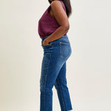 Scarlett High Rise Dark Wash Kick Flare - PLUS