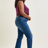 Scarlett High Rise Dark Wash Kick Flare - PLUS