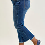 Scarlett High Rise Dark Wash Kick Flare - PLUS