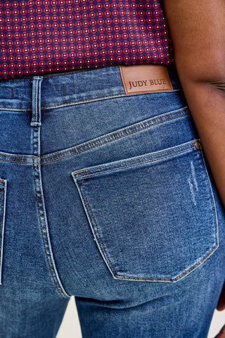 Scarlett High Rise Dark Wash Kick Flare - PLUS