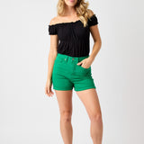 Ivy High Rise Green Tummy Control Classic Shorts