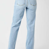 Avery Straight Fit High Rise Jeans with V Front Waistband