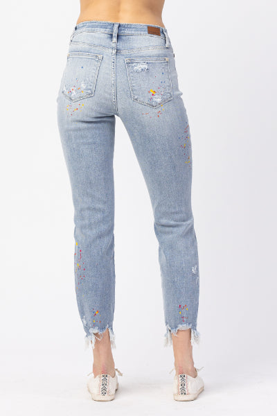 Christine Rainbow Paint Splatter Boyfriend
