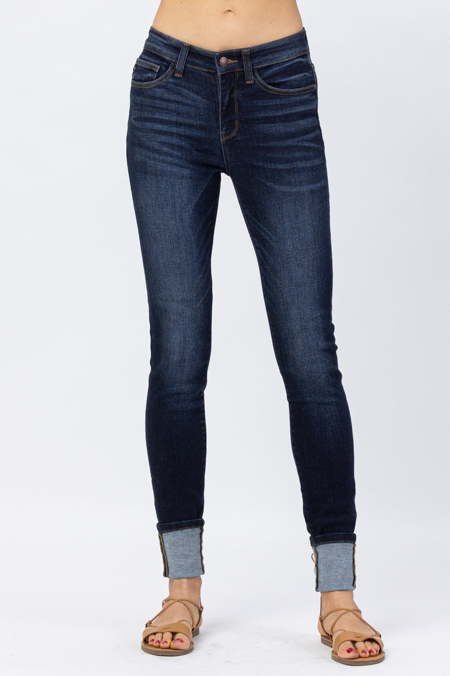 Jean Basic Long Inseam Cuffed Skinny