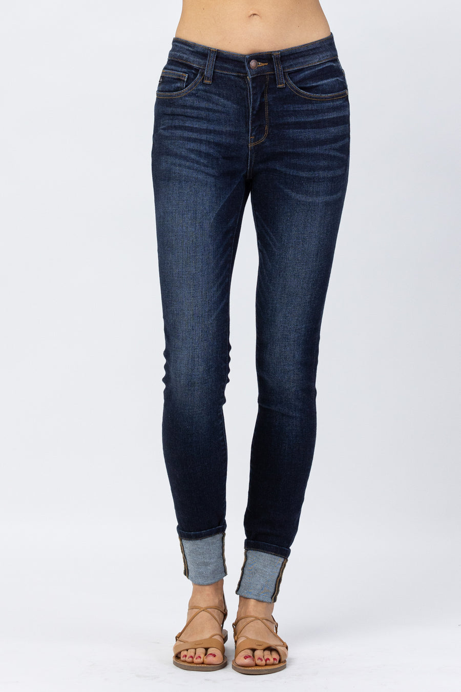 Jean Basic Long Inseam Cuffed Skinny - PLUS