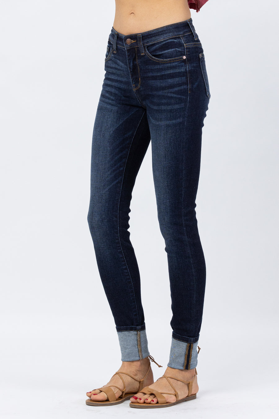 Jean Basic Long Inseam Cuffed Skinny