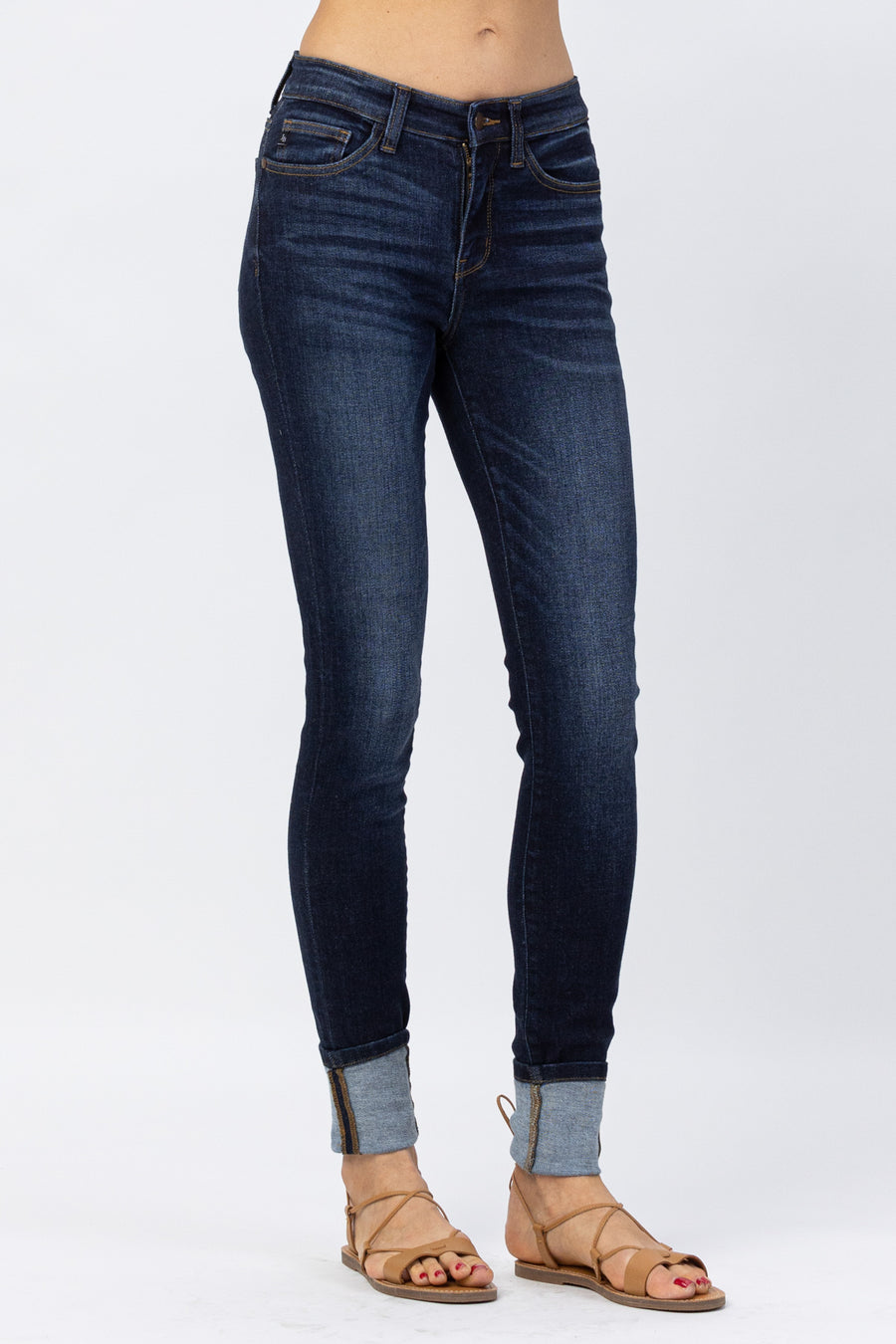 Jean Basic Long Inseam Cuffed Skinny