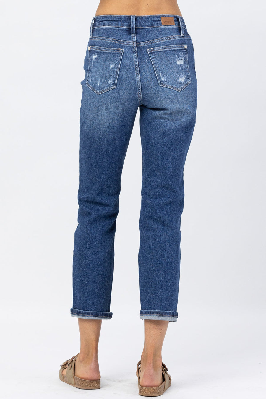 Tiffany Rainbow Embroidery Crop Straight - PLUS
