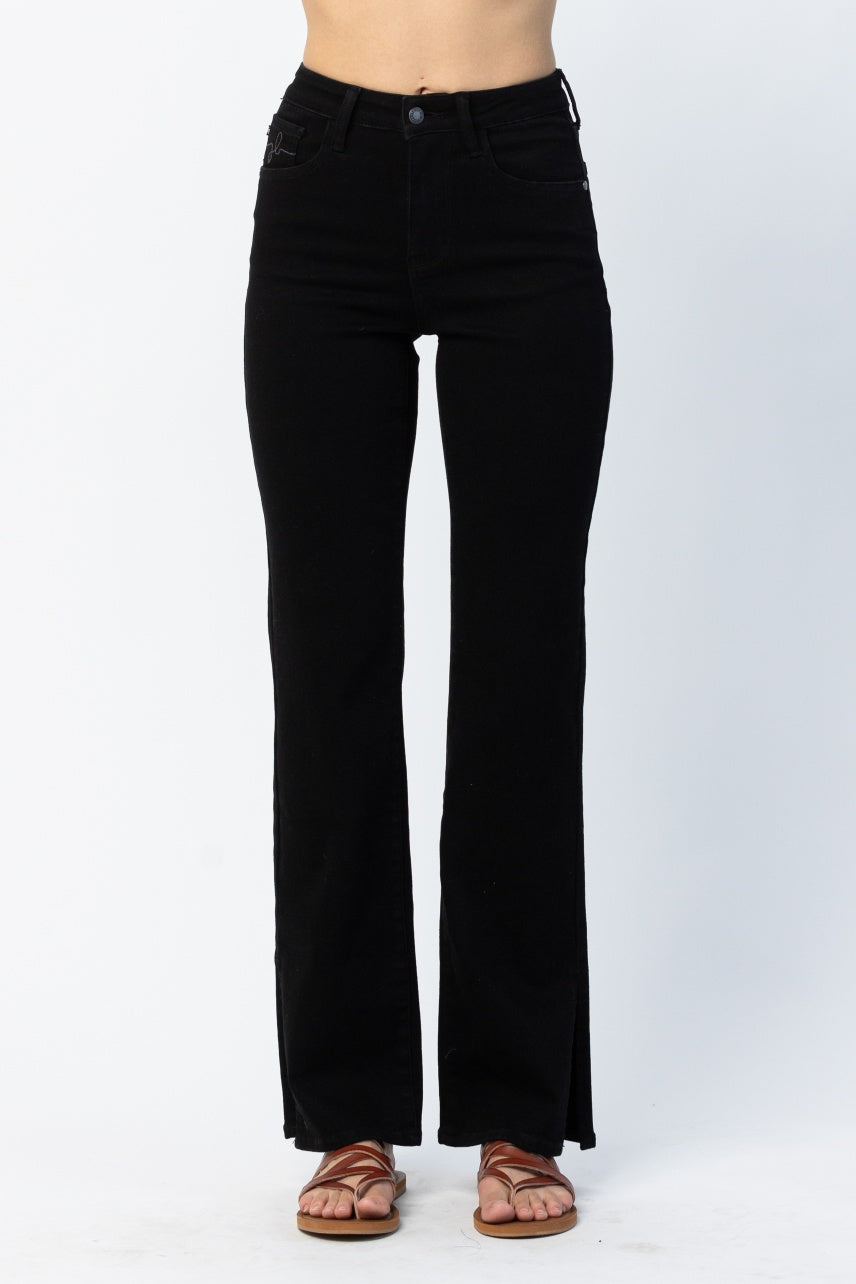 Leslie 90's Black Side Slit Straight - PLUS