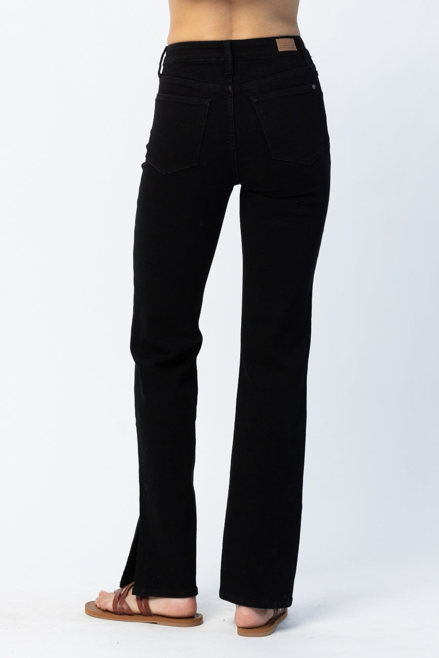 Leslie 90's Black Side Slit Straight - PLUS