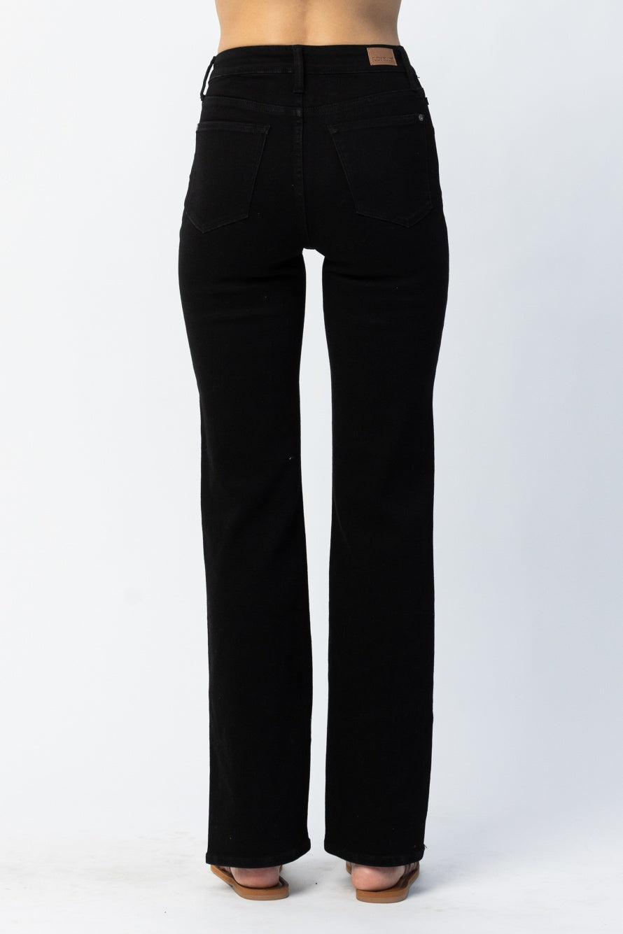 Leslie 90's Black Side Slit Straight - PLUS