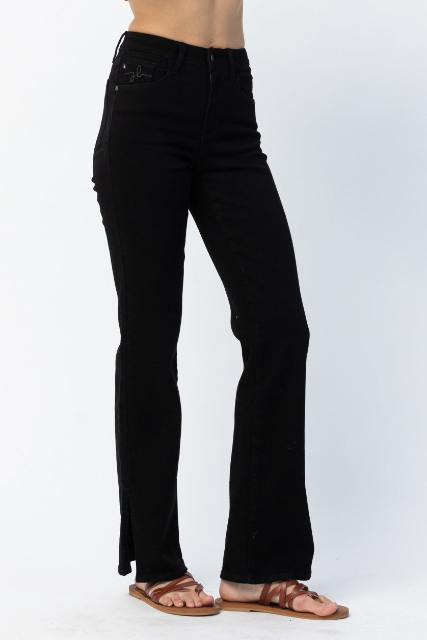 Leslie 90's Black Side Slit Straight - PLUS