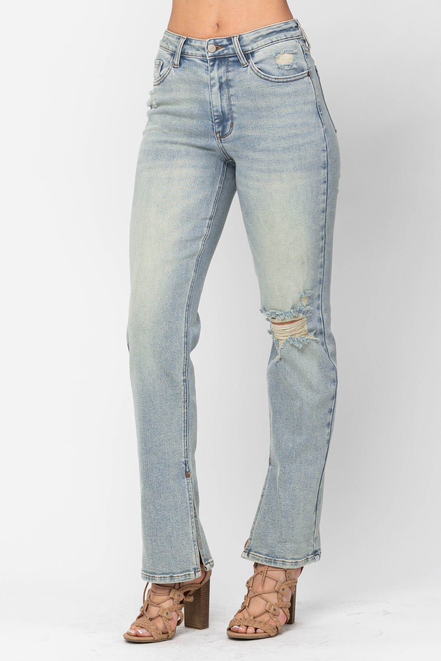 Dessarie Inseam Slit Straight Fit