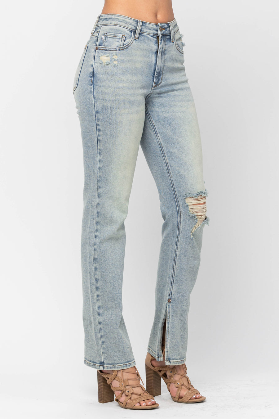 Dessarie Inseam Slit Straight Fit