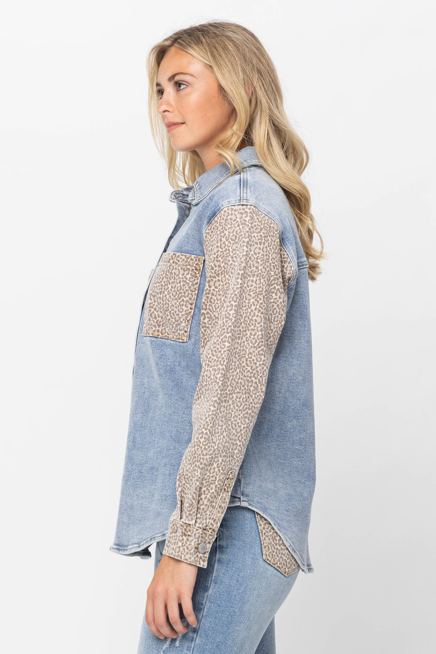 Nixie Cheetah Print Denim Jacket - PLUS