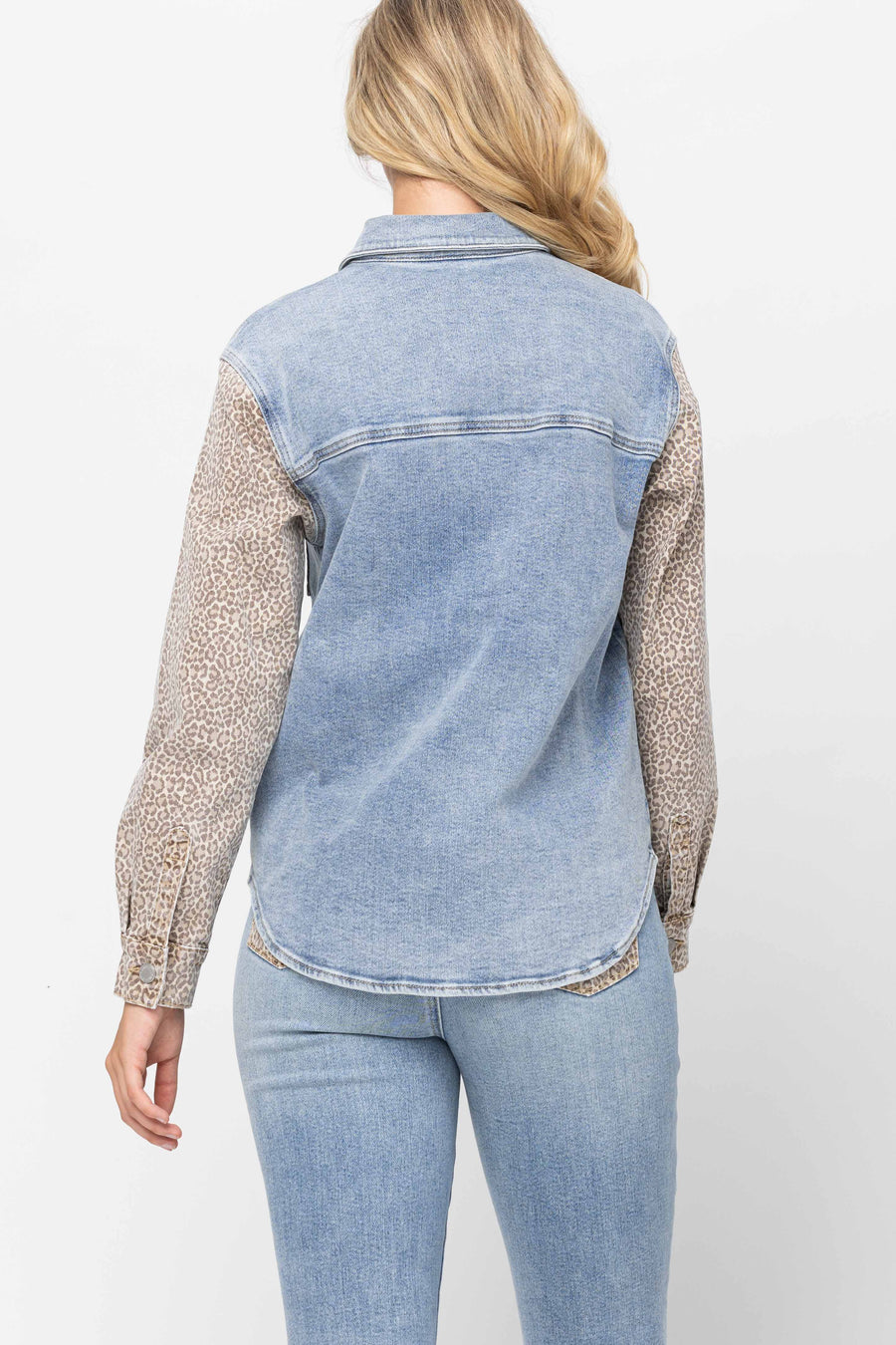 Nixie Cheetah Print Denim Jacket - PLUS
