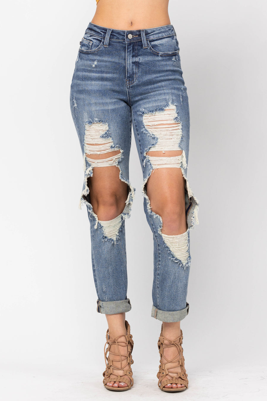 Janine Vintage Heavy Destroy Straight - PLUS