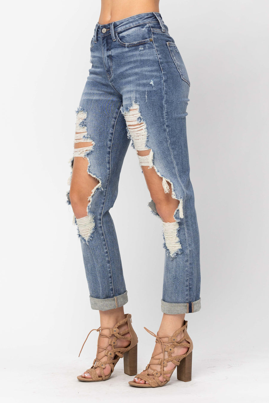 Janine Vintage Heavy Destroy Straight - PLUS