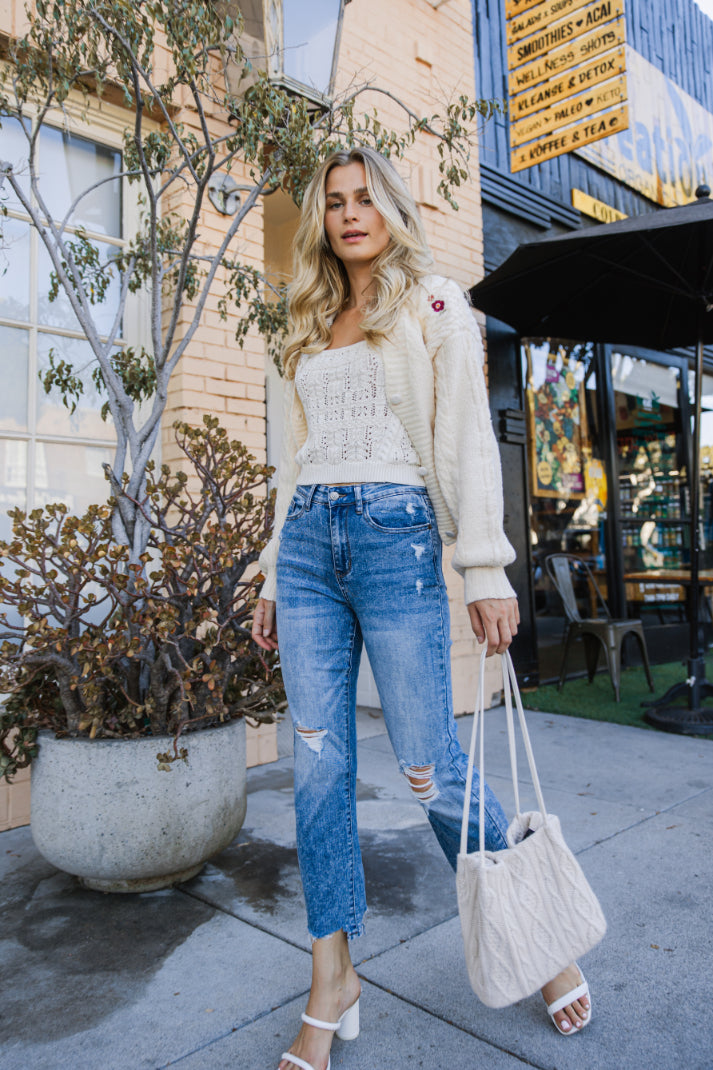 Darla Cropped Chew Hem Bootcut