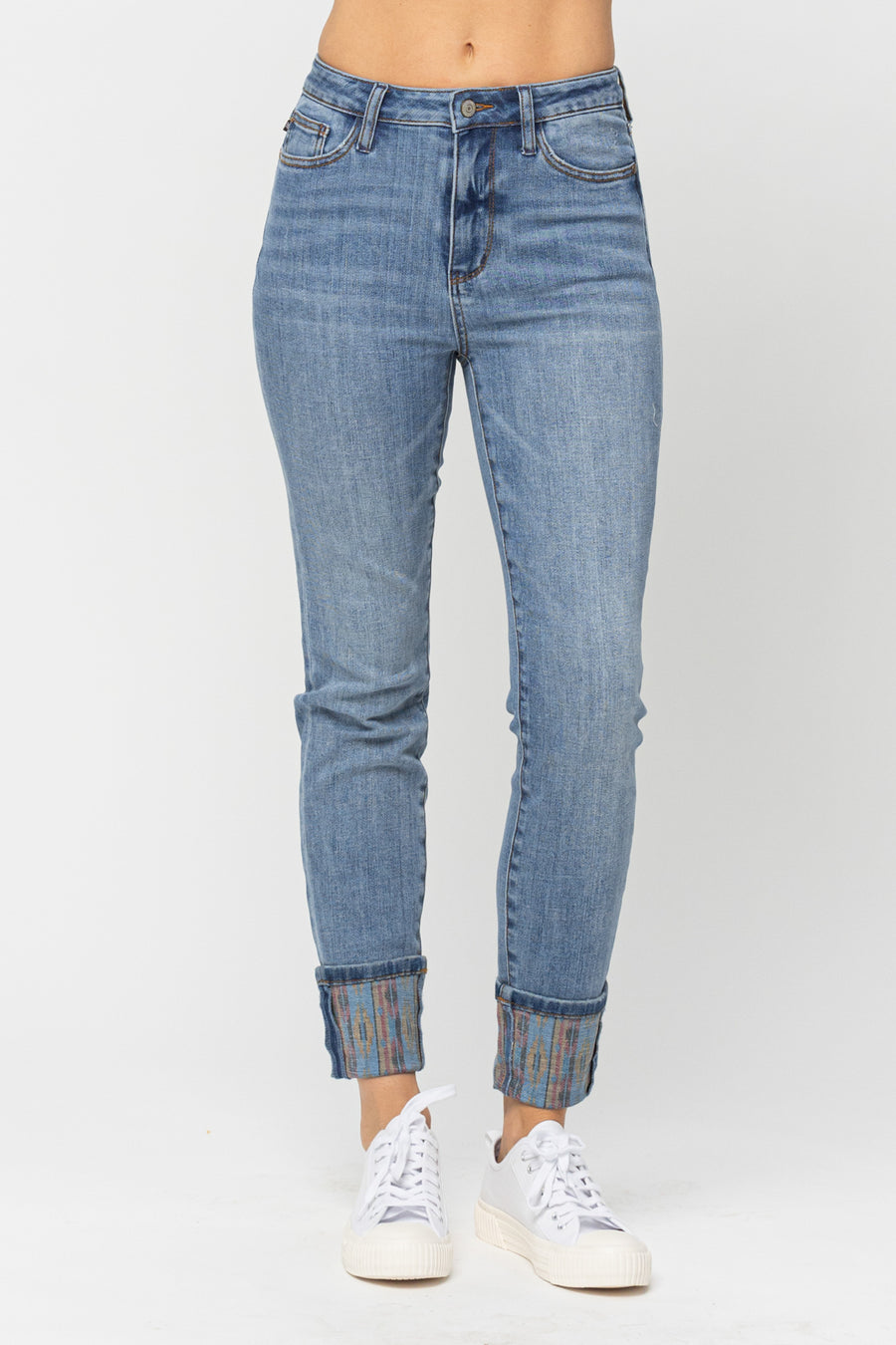 Karina Western Print Cuff Relaxed Fit - PLUS