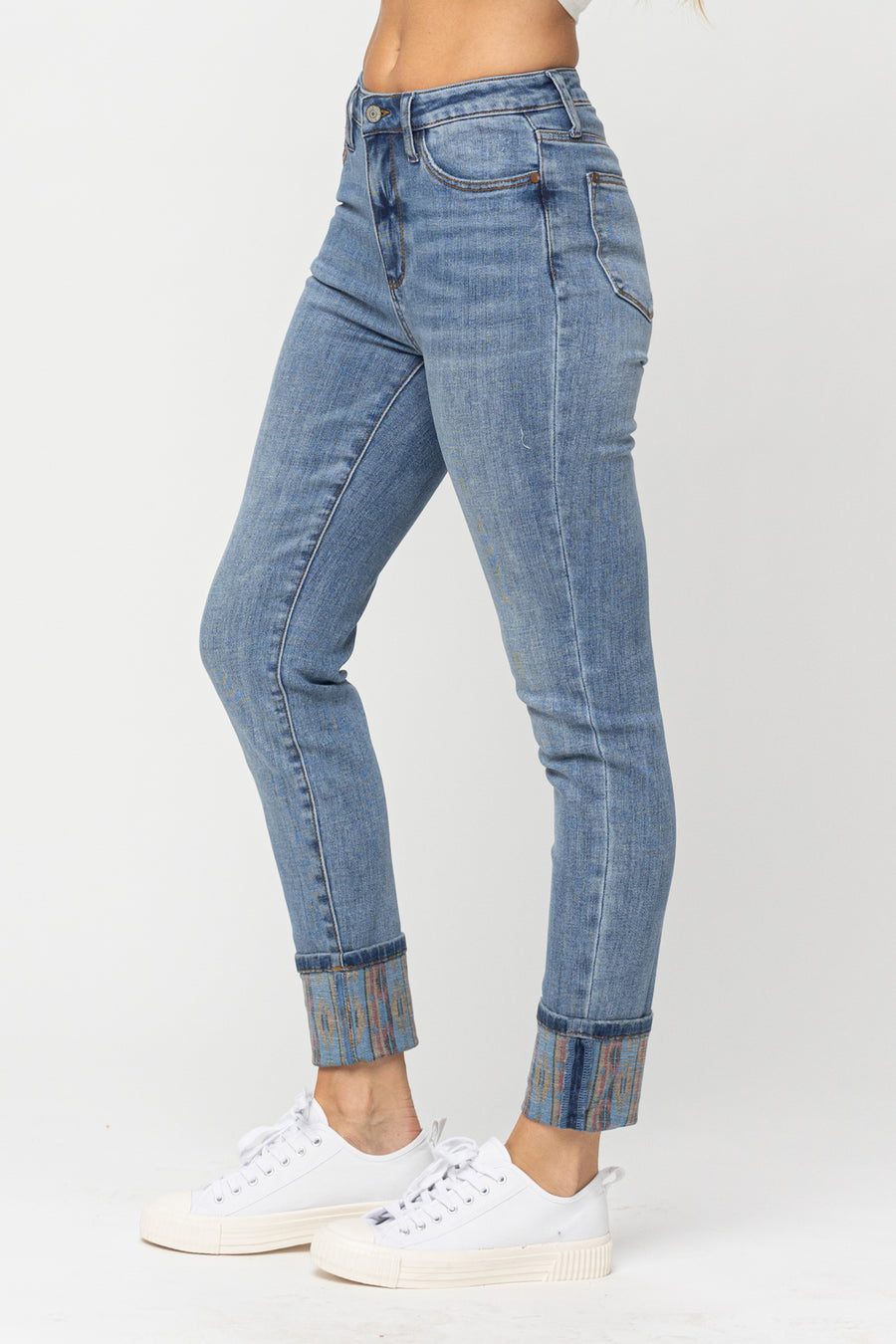 Karina Western Print Cuff Relaxed Fit - PLUS