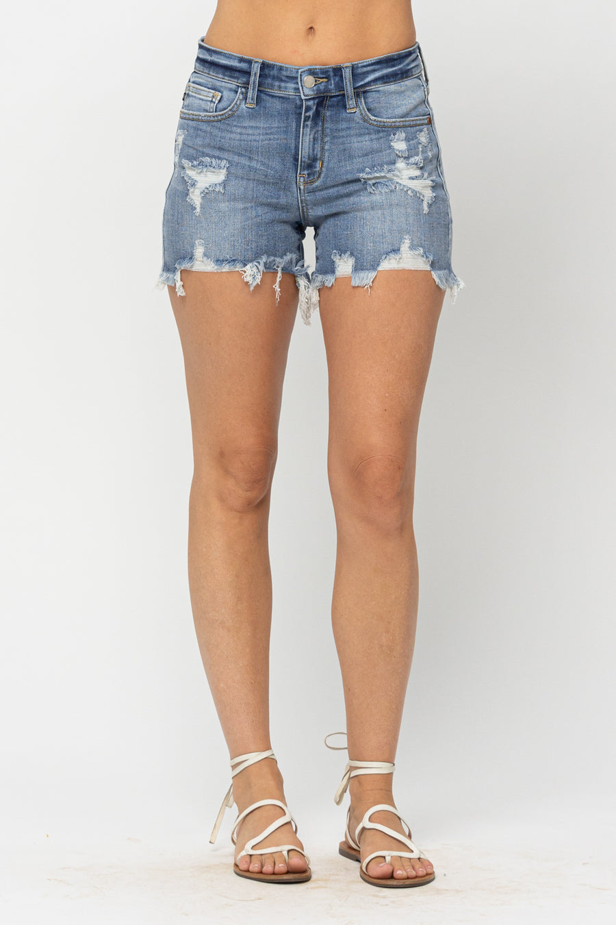 Dana Destroyed Fray Hem Shorts