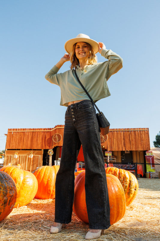 Selena Button Fly Trouser Wide Leg