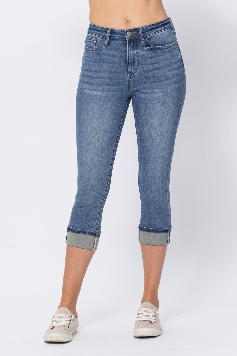 Aliana Midrise Cuffed Capri - PLUS