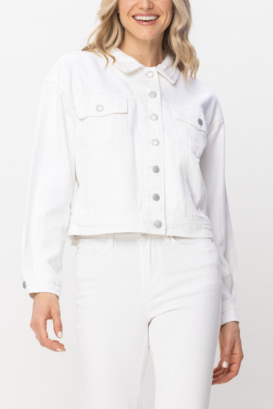Candice White Non Stretch Boyfriend Jacket - PLUS