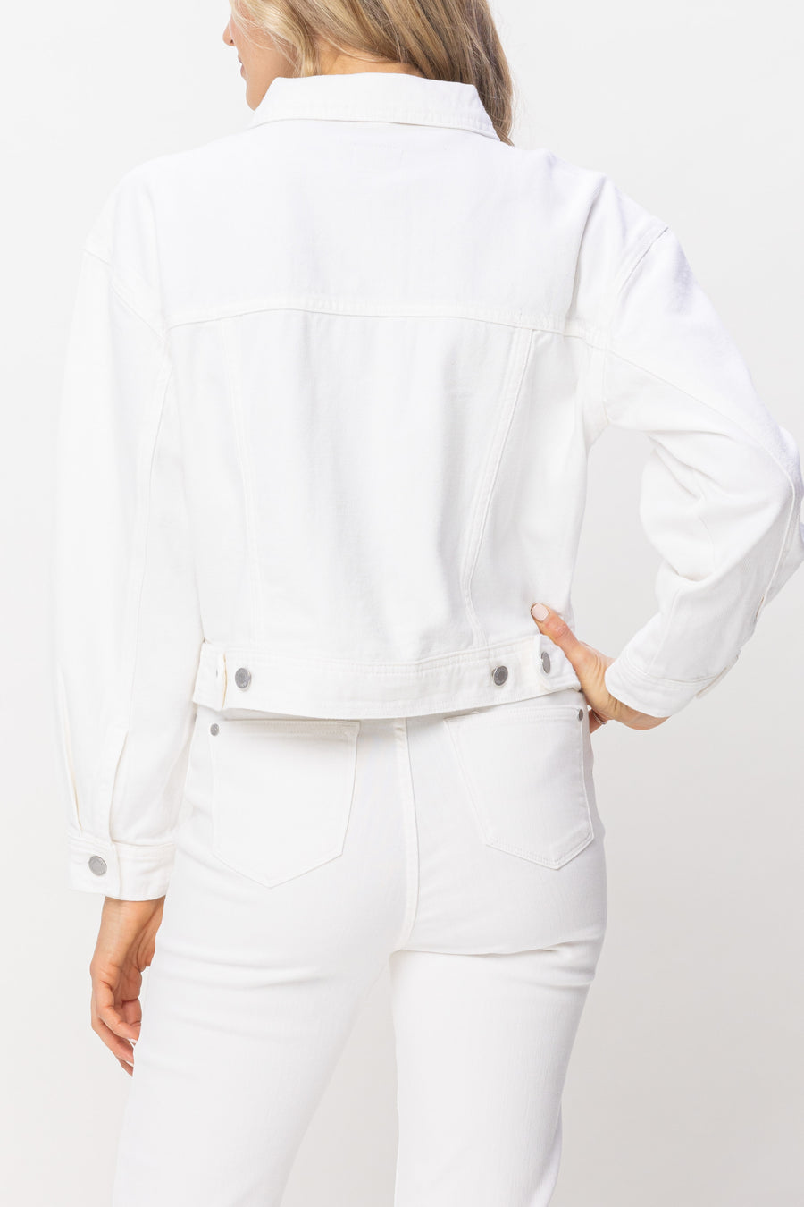 Candice White Non Stretch Boyfriend Jacket
